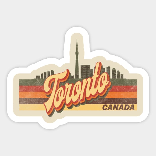 Toronto Retro Vintage City Design Sticker by Happy as I travel